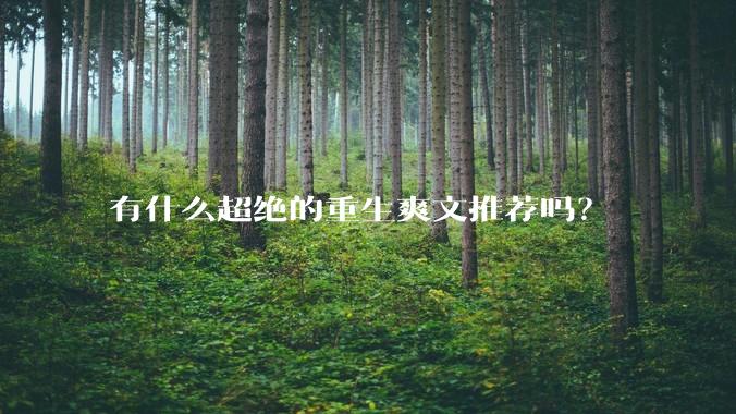 有什么超绝的重生爽文推荐吗？